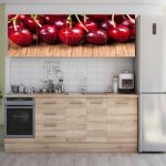 Set Bucatarie Alfa cu Print, 260 cm, Sonoma/Cires - imagine 2