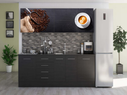 Set Bucatarie Alfa cu Print, 260 cm, Wenge/Cafea - imagine 2