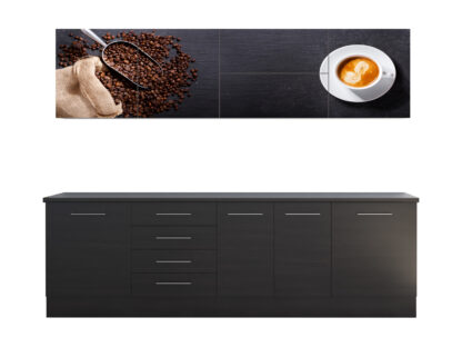 Set Bucatarie Alfa cu Print, 260 cm, Wenge/Cafea - imagine 3