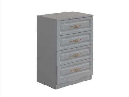 Dormitor Akasya, alb/crem, mdf/pal, pat 160×200, dulap cu 6 usi, 2 comode, 2 noptiere - imagine 9