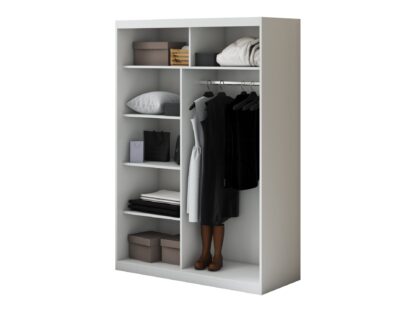 Set Dormitor Atena, Alb, Dulap 150 cm, Pat 160x200 cm, 2 noptiere, comoda - imagine 7