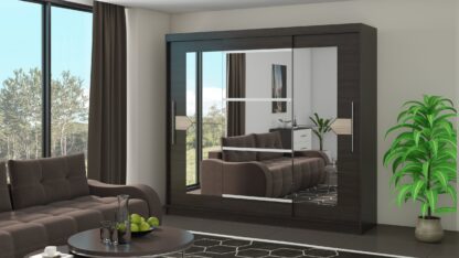 Dressing Dome D02-24, Wenge, 240x216x58 cm, 3 usi culisante