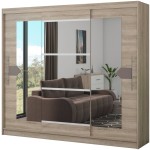 Dressing Dome D04-24, Sonoma, 240x216x58 cm, 3 usi culisante - imagine 2