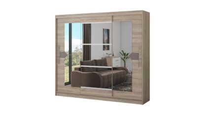 Dressing Dome D04-24, Sonoma, 240x216x58 cm, 3 usi culisante - imagine 2