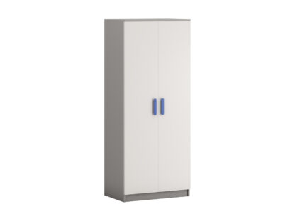 Dulap Didi, alb/albastru, 80x193x50 cm, 2 usi cu balamale