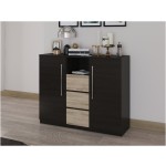 Set Dormitor Dome 5-20, Wenge, Dulap 200 cm, Pat 160×200 cm, 2 noptiere, comoda - imagine 8