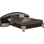 Set Dormitor Dome 5-20, Wenge, Dulap 200 cm, Pat 160×200 cm, 2 noptiere, comoda - imagine 4