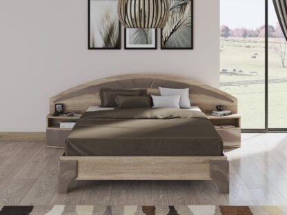 Set Dormitor Dome 6-20, Sonoma, Dulap 200 cm, Pat 160×200 cm, 2 noptiere, comoda - imagine 3