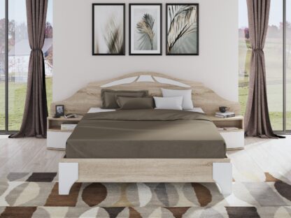 Set Dormitor Dome 8-20, Sonoma, Dulap 200 cm, Pat 160×200 cm, 2 noptiere, comoda - imagine 3