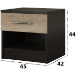 Pat Beta cu Noptiere, Wenge/Sonoma, 140x200 cm - imagine 5