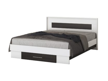 Pat Beta cu Noptiere, Alb/Wenge, 160x200 cm - imagine 5