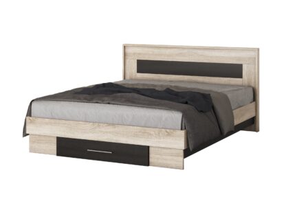 Pat Beta cu Noptiere, Sonoma/Wenge, 160x200 cm - imagine 4
