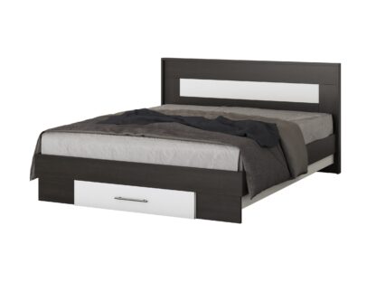 Pat Beta cu Noptiere, Wenge/Alb, 160x200 cm - imagine 5