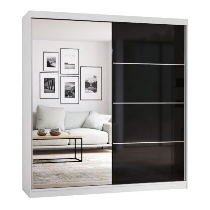 Dressing Ovidiu 31, 203x218x61 cm, culoare alb/negru - imagine 2