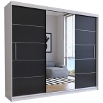 Dressing Iulia, Alb/Negru, 250 cm - imagine 4