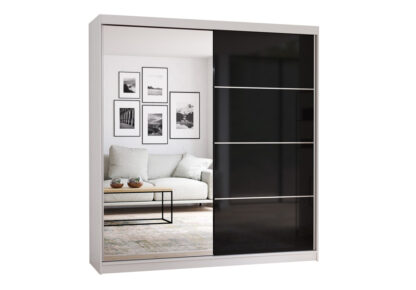 Dressing Ovidiu 31, 203x218x61 cm, culoare alb/negru - imagine 5