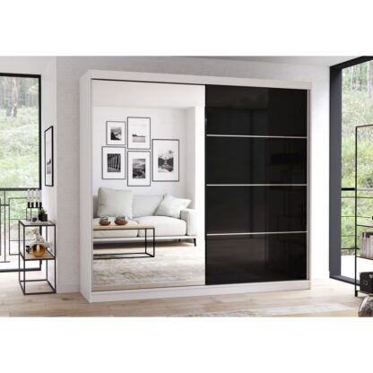 Dressing Ovidiu 31, 233x218x61 cm, culoare alb/negru