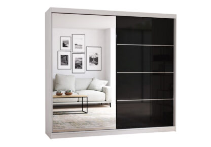 Dressing Ovidiu 31, 233x218x61 cm, culoare alb/negru - imagine 2