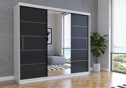 Dressing Iulia, Alb/Negru, 250 cm