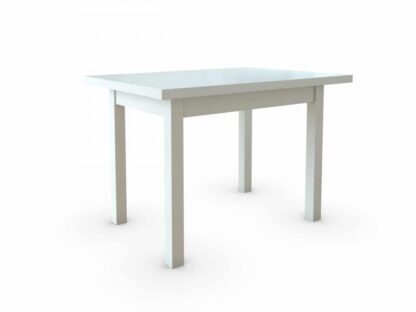Masa living Franta, alb, extensibila 80/110x80x78 cm, lemn masiv de fag/pal