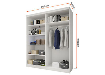 Dressing Ovidiu 31, 203x218x61 cm, culoare alb/negru - imagine 4