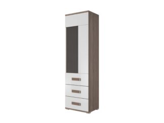 Vitrina mica Carmen, wenge/alb, 60x200x42 cm