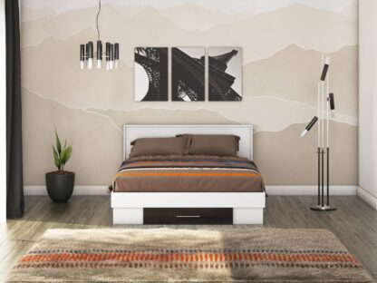 Pat Beta, Alb/Wenge, 160x200 cm - imagine 2