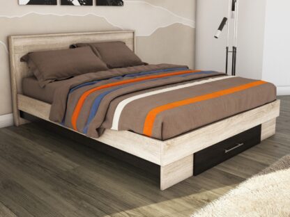 Pat Beta cu saltea Nova 140x200cm, Sonoma/Wenge - imagine 2
