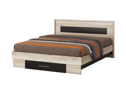 Pat Beta cu saltea Nova 140x200cm, Sonoma/Wenge