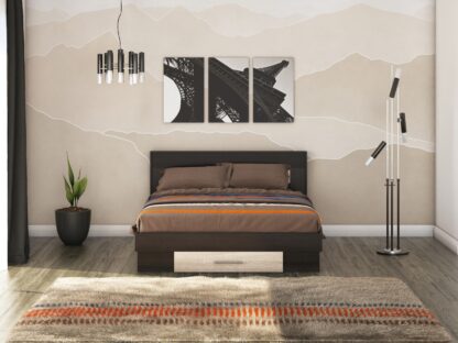 Pat Beta, Wenge/Sonoma, 160x200 cm - imagine 2