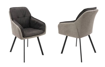 Scaun living S-167, material textil, gri - imagine 6