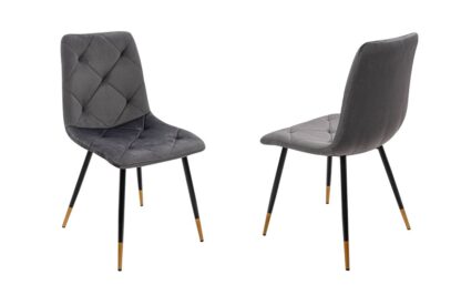 Scaun living S-164, catifea, gri - imagine 2