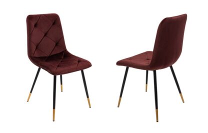 Scaun living S-164, catifea, grena - imagine 3