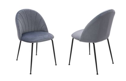 Scaun living S-163, catifea, gri - imagine 2