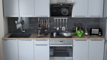 Set Bucatarie Iris, 260 cm, gri grenola/ferro - imagine 3