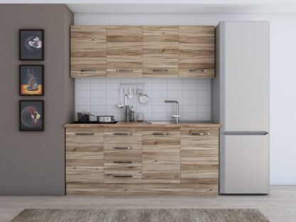 Bucatarie Alfa cu blat termic fara vitrina, 180x210x60 cm, lyon