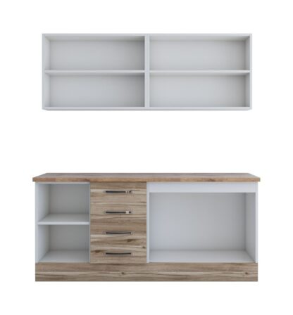 Bucatarie Alfa cu blat termic fara vitrina, 180x210x60 cm, lyon/wenge - imagine 5
