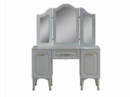 Dormitor Akasya, alb/crem, mdf/pal, pat 180×200, dulap cu 6 usi, 2 comode, 2 noptiere - imagine 7