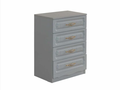 Dormitor Akasya, alb/crem, mdf/pal, pat 180×200, dulap cu 6 usi, 2 comode, 2 noptiere - imagine 8