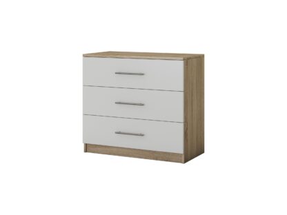 Comoda Beta, Sonoma/Alb, 90x82x42.5 cm