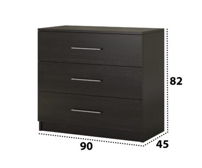 Comoda Beta, Wenge, 90x82x42.5 cm - imagine 2