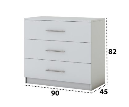 Comoda Beta, Alb, 90x82x42.5 cm - imagine 2