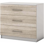 Set Dormitor Beta, Alb/Sonoma, Dulap 150 cm, Pat 160x200 cm, 2 noptiere, comoda - imagine 9