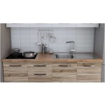 Bucatarie Alfa cu blat termic fara vitrina, 180x210x60 cm, lyon/alb - imagine 2