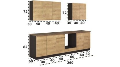 Set Bucatarie Sole, 260 cm, Sonoma - imagine 4