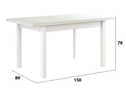Set masa extensibila 120x150cm cu 6 scaune tapitate, MB-13 Max5 si S-37 Boss7 29B, Alb, Lemn masiv de fag, Stofa - imagine 9