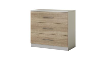 Comoda Beta, Alb/Sonoma, 90x82x42.5 cm