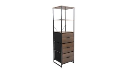 Dulap depozitare 3S, 44x155x40 cm, Nuc, MDF - imagine 2