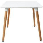 Masa bucatarie mb-76, 80 x 80 x 73 cm, Alb, MDF - imagine 4