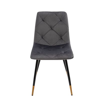 Scaun living S-164, catifea, gri - imagine 3